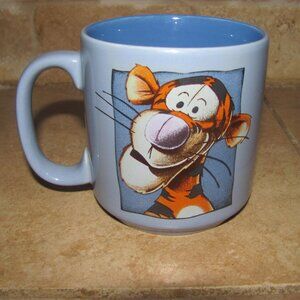Disney Store 4" Tall 'Tigger' Coffee Tea Mug. Ceramic / Blue Holds 12 oz.